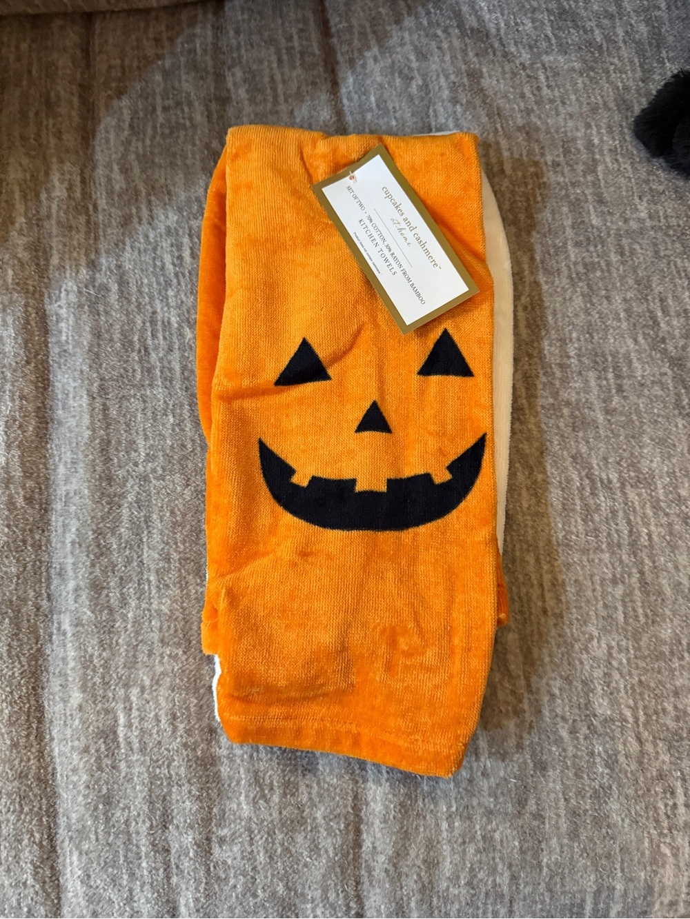 Cupcakes and Cashmere Pumpkin Jack-O'-Lantern and Ghost Kitchen Towel Set